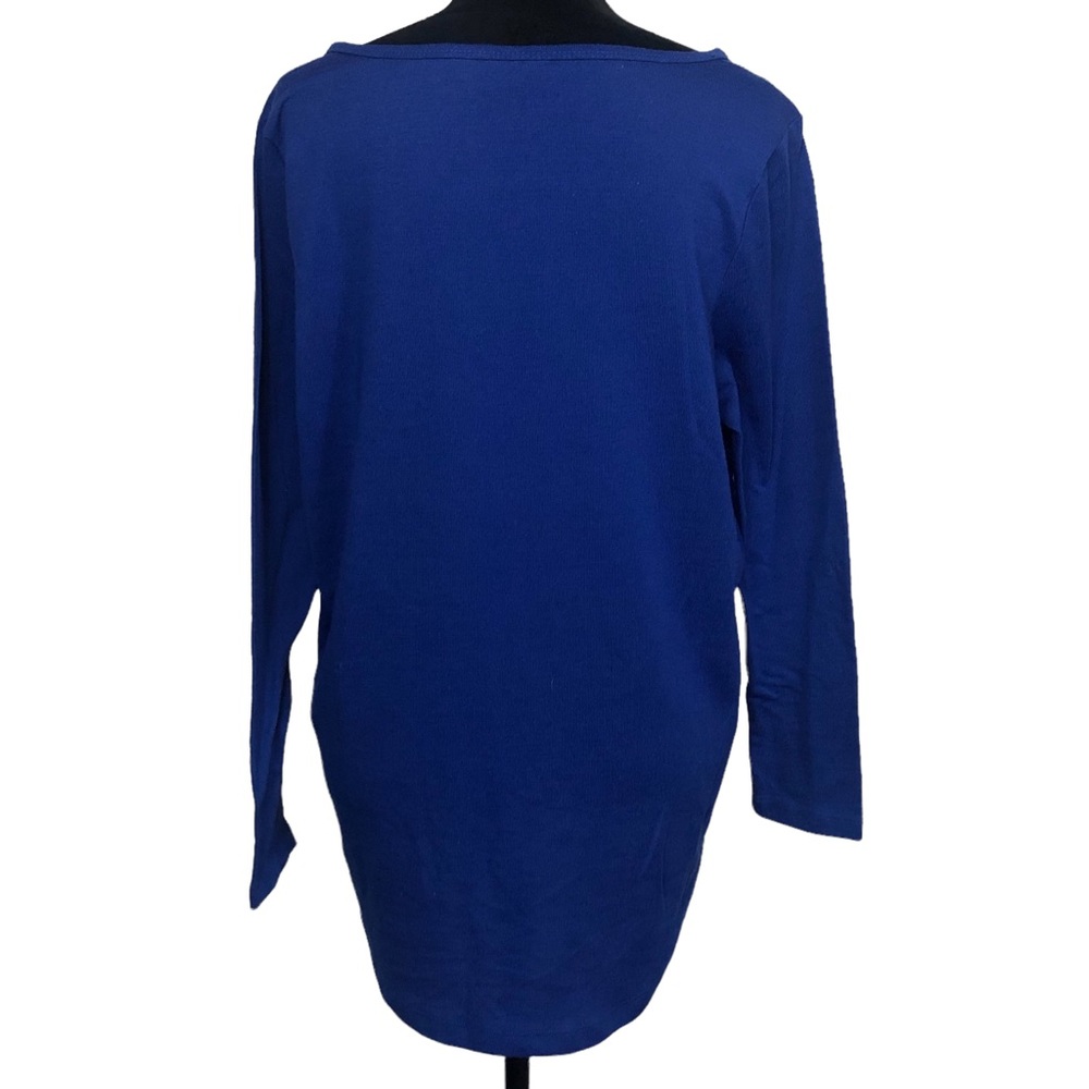 Onque Casual Royal Blue Celtic Print Blouse size XL - Picture 8 of 10